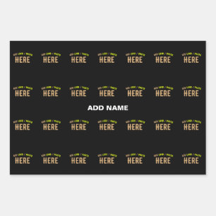 STYLISH MODERN CUSTOMIZABLE BLACK VERIFIED BRANDED WRAPPING PAPER SHEET