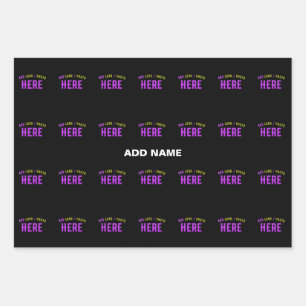 STYLISH MODERN CUSTOMIZABLE BLACK VERIFIED BRANDED WRAPPING PAPER SHEET