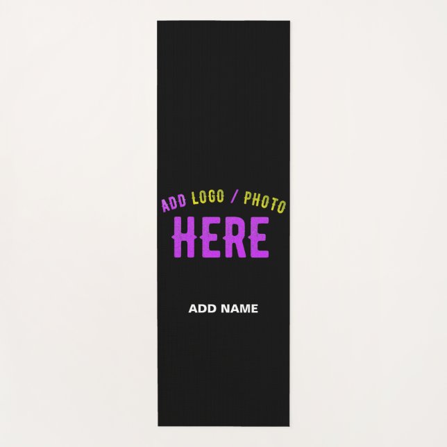 STYLISH MODERN CUSTOMIZABLE BLACK VERIFIED BRANDED YOGA MAT (Front)