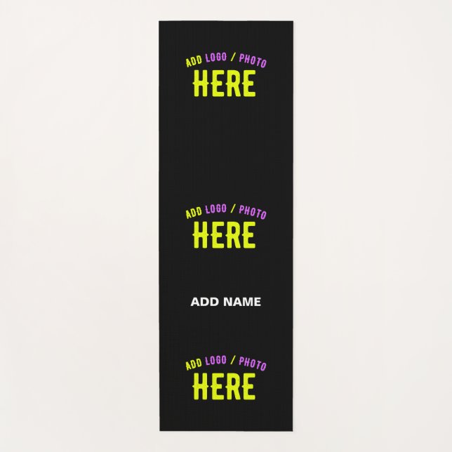 STYLISH MODERN CUSTOMIZABLE BLACK VERIFIED BRANDED YOGA MAT (Front)