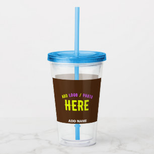 STYLISH MODERN CUSTOMIZABLE BROWN VERIFIED BRANDED ACRYLIC TUMBLER