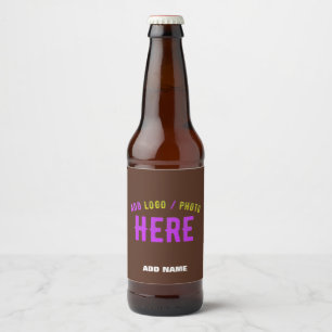 STYLISH MODERN CUSTOMIZABLE BROWN VERIFIED BRANDED BEER BOTTLE LABEL