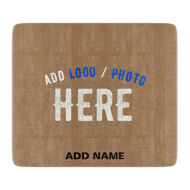 STYLISH MODERN CUSTOMIZABLE BROWN VERIFIED BRANDED CUTTING BOARD (Front)