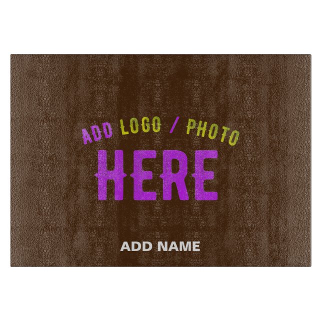 STYLISH MODERN CUSTOMIZABLE BROWN VERIFIED BRANDED CUTTING BOARD (Front)