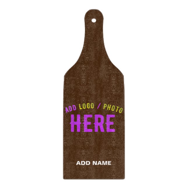 STYLISH MODERN CUSTOMIZABLE BROWN VERIFIED BRANDED CUTTING BOARD (Front)