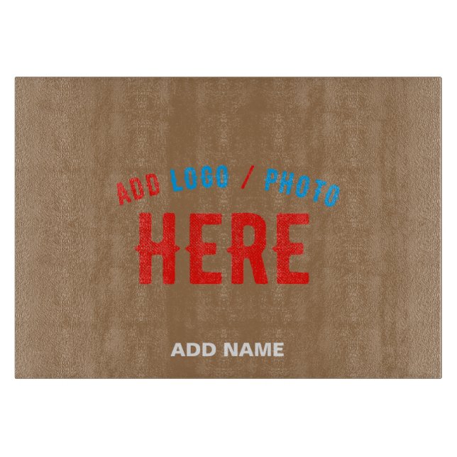 STYLISH MODERN CUSTOMIZABLE BROWN VERIFIED BRANDED CUTTING BOARD (Front)