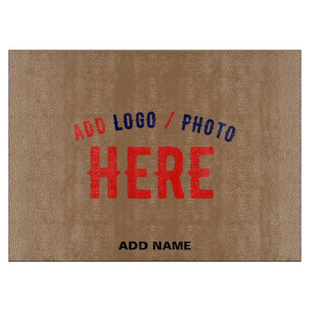 STYLISH MODERN CUSTOMIZABLE BROWN VERIFIED BRANDED CUTTING BOARD (Front)