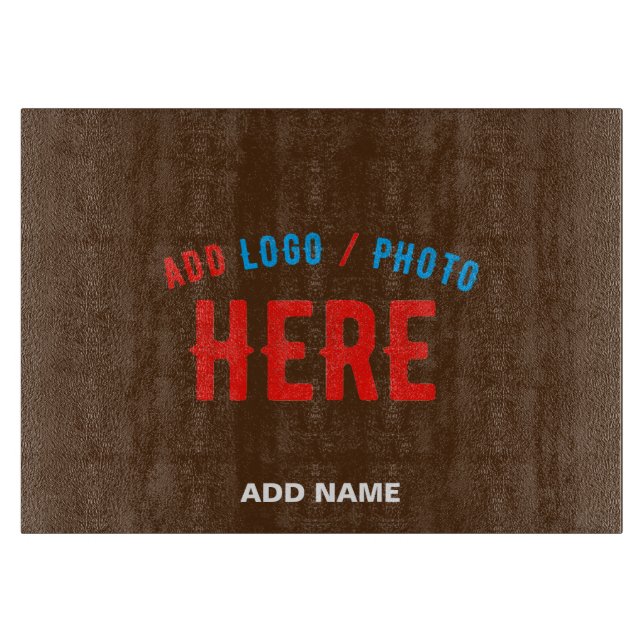 STYLISH MODERN CUSTOMIZABLE BROWN VERIFIED BRANDED CUTTING BOARD (Front)