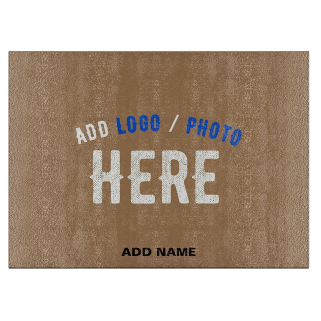 STYLISH MODERN CUSTOMIZABLE BROWN VERIFIED BRANDED CUTTING BOARD (Front)