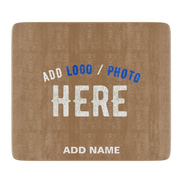 STYLISH MODERN CUSTOMIZABLE BROWN VERIFIED BRANDED CUTTING BOARD (Front)