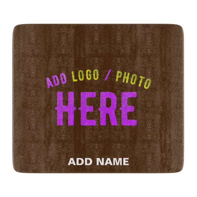 STYLISH MODERN CUSTOMIZABLE BROWN VERIFIED BRANDED CUTTING BOARD (Front)