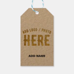 STYLISH MODERN CUSTOMIZABLE BROWN VERIFIED BRANDED GIFT TAGS