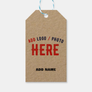 STYLISH MODERN CUSTOMIZABLE BROWN VERIFIED BRANDED GIFT TAGS