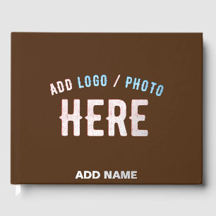 STYLISH MODERN CUSTOMIZABLE BROWN VERIFIED BRANDED GUEST BOOK