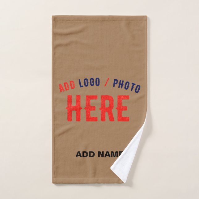STYLISH MODERN CUSTOMIZABLE BROWN VERIFIED BRANDED HAND TOWEL (Hand Towel)