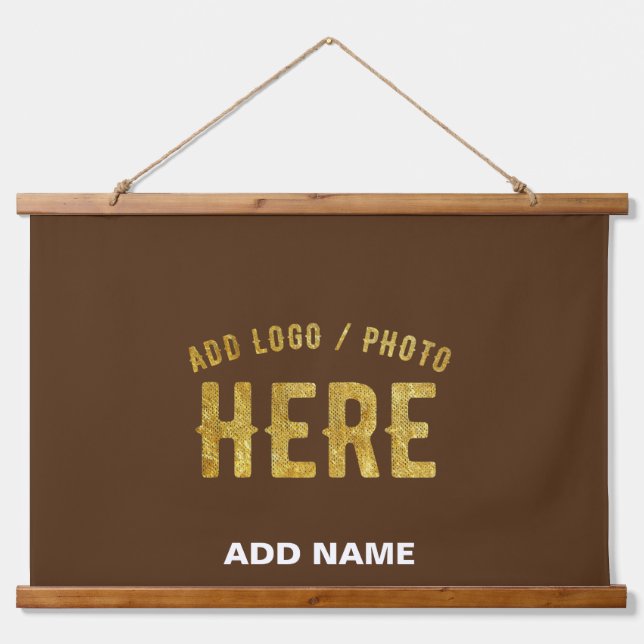 STYLISH MODERN CUSTOMIZABLE BROWN VERIFIED BRANDED HANGING TAPESTRY (Front)