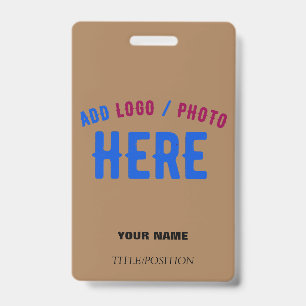 STYLISH MODERN CUSTOMIZABLE BROWN VERIFIED BRANDED ID BADGE