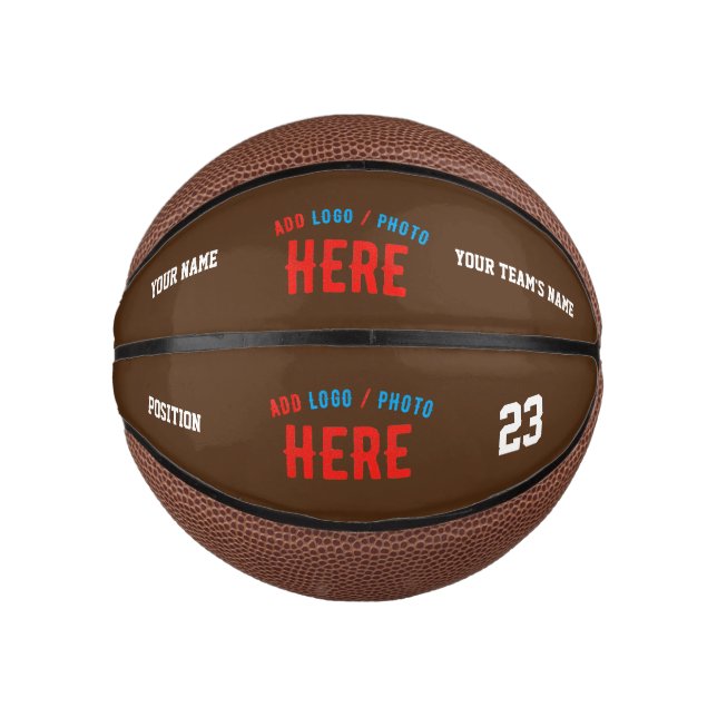STYLISH MODERN CUSTOMIZABLE BROWN VERIFIED BRANDED MINI BASKETBALL (Front)