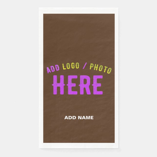 STYLISH MODERN CUSTOMIZABLE BROWN VERIFIED BRANDED NAPKIN (Front)