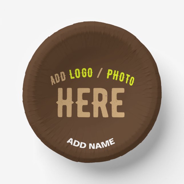 STYLISH MODERN CUSTOMIZABLE BROWN VERIFIED BRANDED PAPER PLATE (Front)