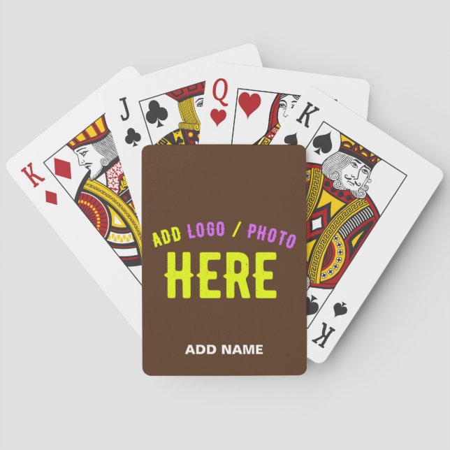STYLISH MODERN CUSTOMIZABLE BROWN VERIFIED BRANDED PLAYING CARDS (Back)