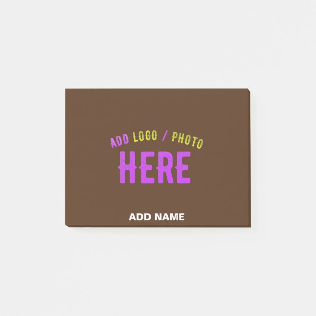 STYLISH MODERN CUSTOMIZABLE BROWN VERIFIED BRANDED POST-IT NOTES (Front)