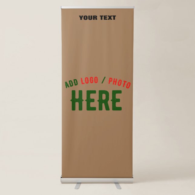 STYLISH MODERN CUSTOMIZABLE BROWN VERIFIED BRANDED RETRACTABLE BANNER (Front)