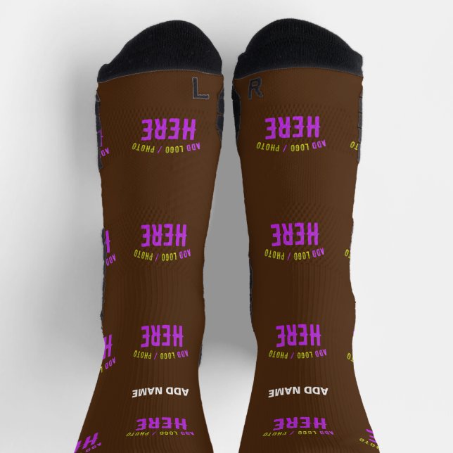 STYLISH MODERN CUSTOMIZABLE BROWN VERIFIED BRANDED SOCKS (Top)