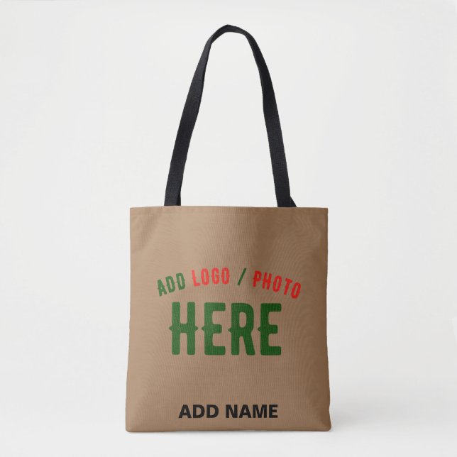 STYLISH MODERN CUSTOMIZABLE BROWN VERIFIED BRANDED TOTE BAG (Front)