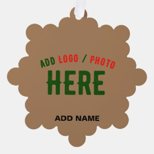 STYLISH MODERN CUSTOMIZABLE BROWN VERIFIED BRANDED TREE DECORATION CARD