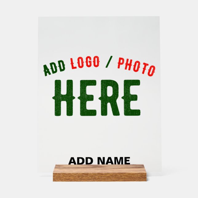 STYLISH MODERN CUSTOMIZABLE CLEAR VERIFIED BRANDED ACRYLIC SIGN (Front)