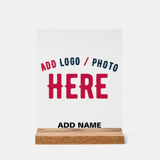 STYLISH MODERN CUSTOMIZABLE CLEAR VERIFIED BRANDED ACRYLIC SIGN (Front)