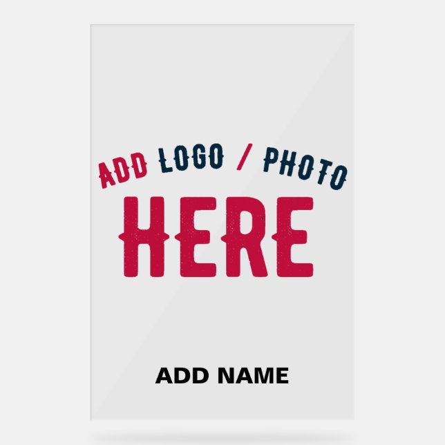 STYLISH MODERN CUSTOMIZABLE CLEAR VERIFIED BRANDED ACRYLIC SIGN (Front)