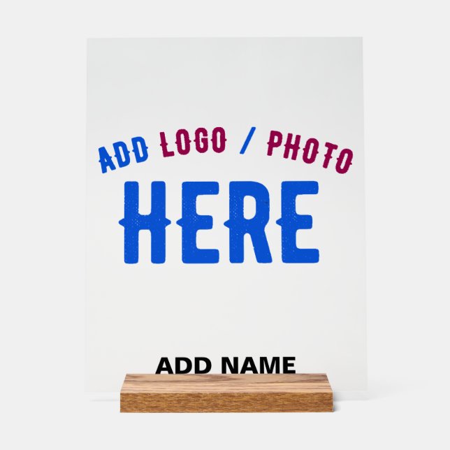 STYLISH MODERN CUSTOMIZABLE CLEAR VERIFIED BRANDED ACRYLIC SIGN (Front)