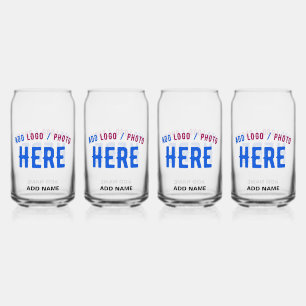 STYLISH MODERN CUSTOMIZABLE CLEAR VERIFIED BRANDED CAN GLASS