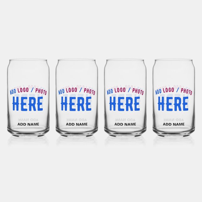 STYLISH MODERN CUSTOMIZABLE CLEAR VERIFIED BRANDED CAN GLASS (Front)