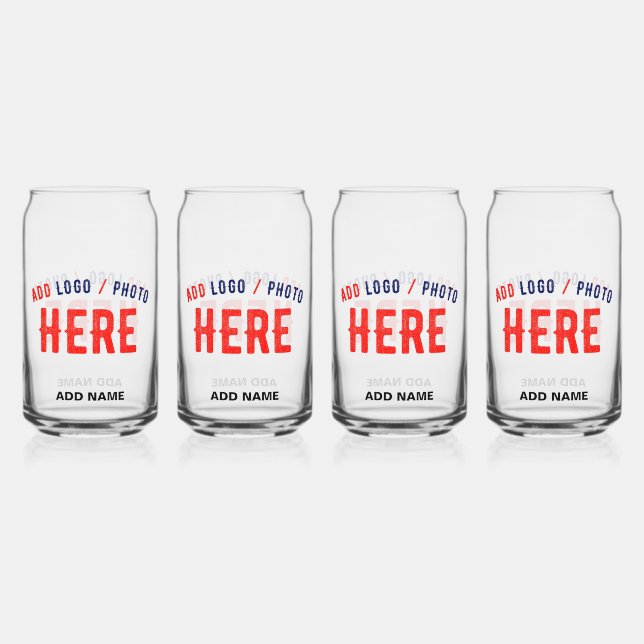 STYLISH MODERN CUSTOMIZABLE CLEAR VERIFIED BRANDED CAN GLASS (Front)