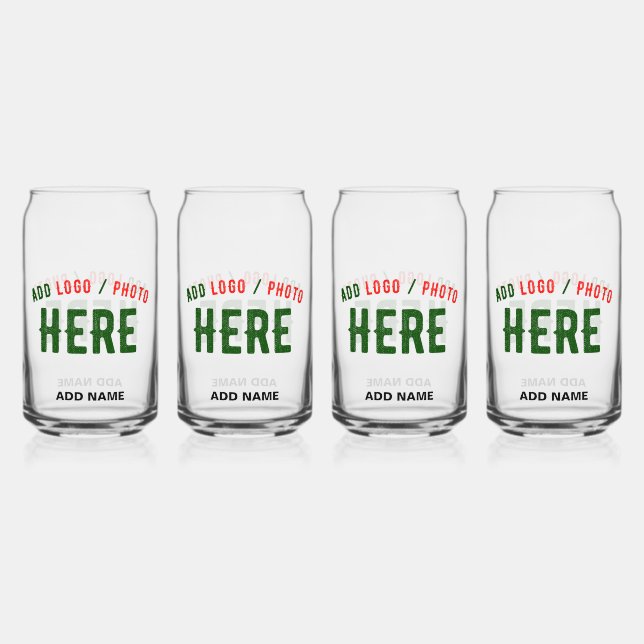 STYLISH MODERN CUSTOMIZABLE CLEAR VERIFIED BRANDED CAN GLASS (Front)