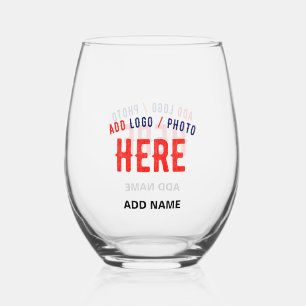 STYLISH MODERN CUSTOMIZABLE CLEAR VERIFIED BRANDED STEMLESS WINE GLASS