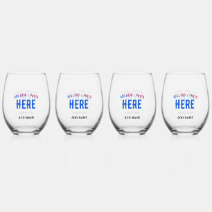 STYLISH MODERN CUSTOMIZABLE CLEAR VERIFIED BRANDED STEMLESS WINE GLASS