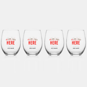 STYLISH MODERN CUSTOMIZABLE CLEAR VERIFIED BRANDED STEMLESS WINE GLASS