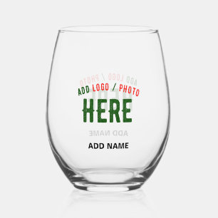 STYLISH MODERN CUSTOMIZABLE CLEAR VERIFIED BRANDED STEMLESS WINE GLASS