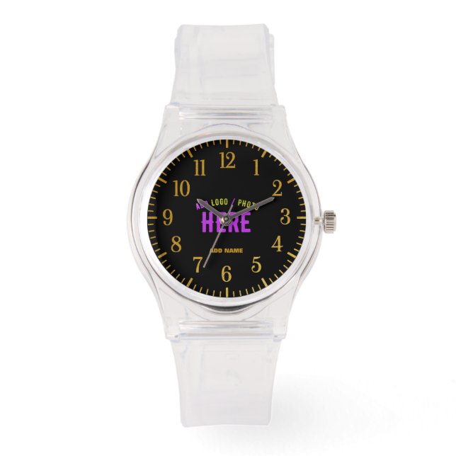 STYLISH MODERN CUSTOMIZABLE CLEAR VERIFIED BRANDED WATCH (Front)