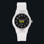 STYLISH MODERN CUSTOMIZABLE CLEAR VERIFIED BRANDED WATCH<br><div class="desc">THIS IS A DESIGN FITTING FOR EVERYONE.YOU CAN CHANGE, RESIZE OR ADD LOGO, PHOTO, TEXT AND COLOURS THE WAY YOU LIKE.THANK YOU.</div>