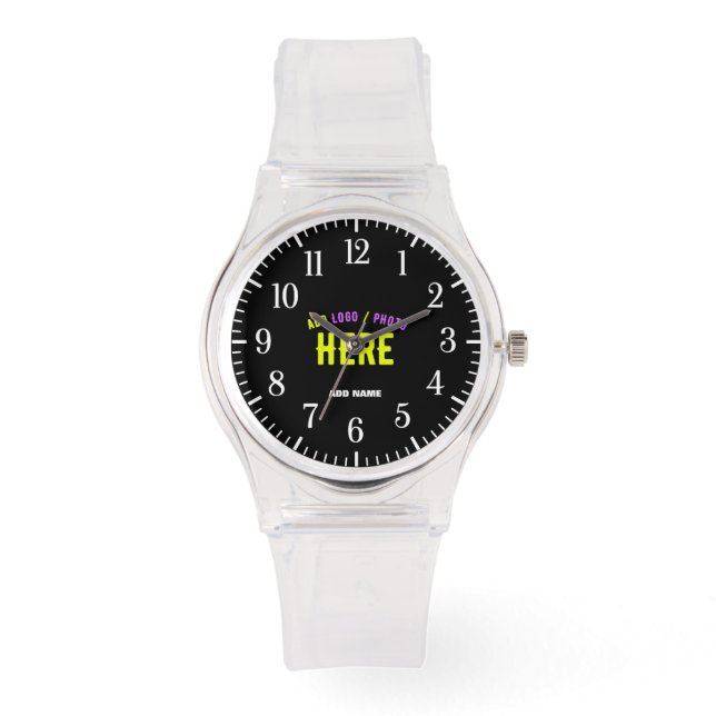 STYLISH MODERN CUSTOMIZABLE CLEAR VERIFIED BRANDED WATCH (Front)