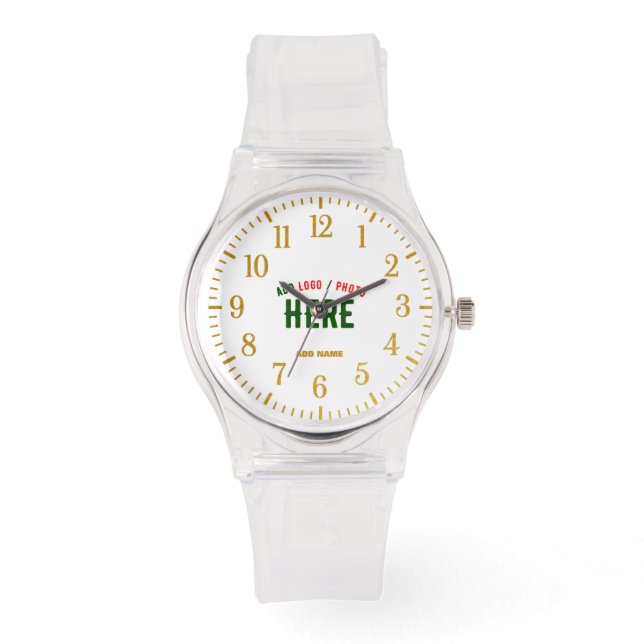 STYLISH MODERN CUSTOMIZABLE CLEAR VERIFIED BRANDED WATCH (Front)