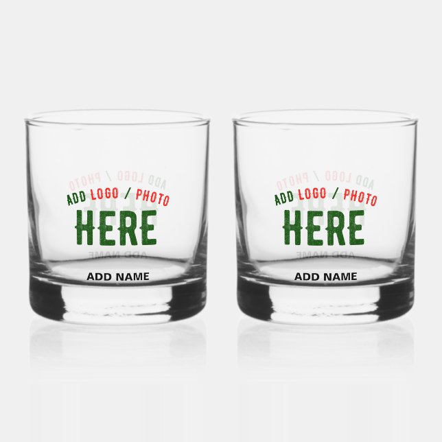 STYLISH MODERN CUSTOMIZABLE CLEAR VERIFIED BRANDED WHISKEY GLASS (Front)