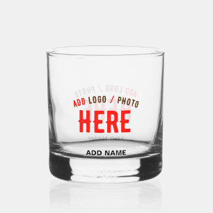 STYLISH MODERN CUSTOMIZABLE CLEAR VERIFIED BRANDED WHISKEY GLASS