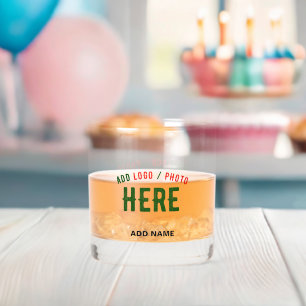 STYLISH MODERN CUSTOMIZABLE CLEAR VERIFIED BRANDED WHISKEY GLASS