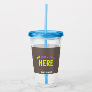 STYLISH MODERN CUSTOMIZABLE COFFEE VERIFIED BRAND ACRYLIC TUMBLER